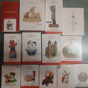 Hallmark Keepsake Ornament Collection - Festive Red, White, and Gold Set